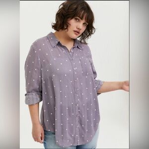 Torrid Madison Crinkle Gauze Button Down Size 4